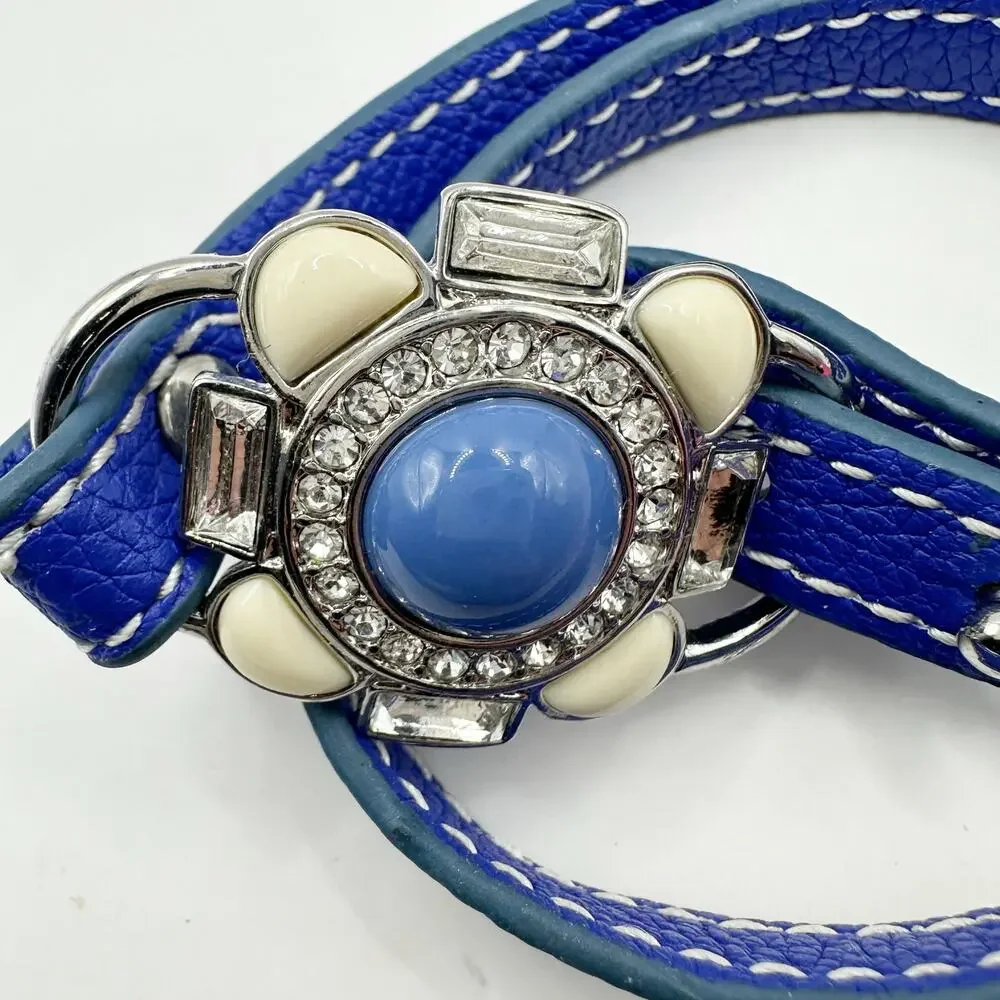 Lia Sophia Under Wraps Floral Wrap Bracelet Lapis Floral faux leather